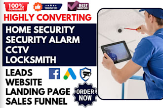 generate home security leads alarm locksmith cctv leads cyber security website