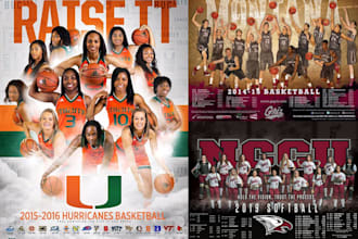 design a professional group and team sport flyer