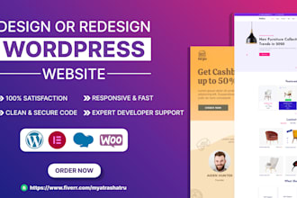 build, design or redesign wordpress or wocommerce store