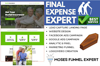 generate final expense leads burial insurance landing page funeral plan website