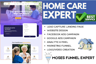 generate home care assisted living leads landing page home agency website