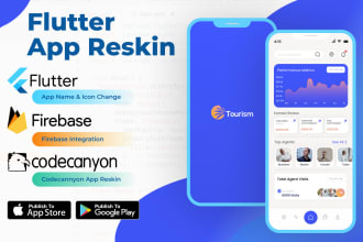 reskin, redesign, rebrand your flutter or codecanyon app