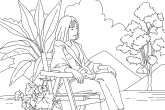 make aesthetic and minimalist line art illustration