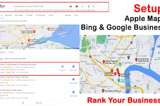 setup apple maps business, bing and google maps top ranking