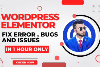 fix wordpress issues, errors, bugs, elementor pro help in 1 hour