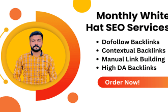do monthly off page SEO using authority white hat dofollow backlinks