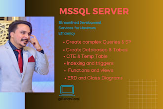 write complex sql query, store procedure, erd and normalization