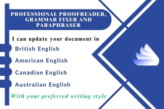 do professional proofreading, grammar checking and fixing, and paraphrasing
