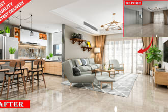 do realistic virtual staging, virtual renovation, with outstanding result