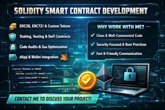 develop and audit secure solidity smart contracts for your dapp