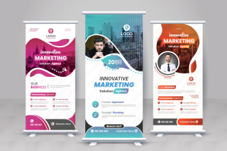 design roll up, pull up retractable roller banner or outdoor advertising signage