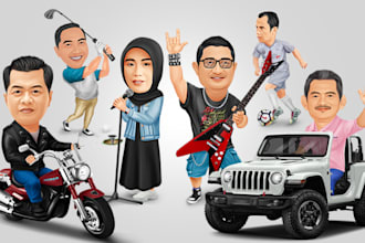 make amazing cartoon caricatures of your hobbies