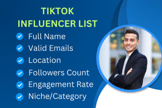 find the best instagram, tiktok, youtube, influencer list
