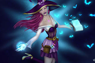 illustrate characters in a semirealistic style