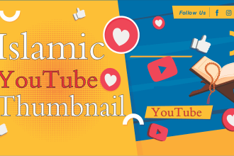 create a islamic youtube thumbnail design in high quality