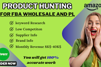 find winning product hunting or research for amazon fba wholesale and pl