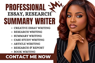 do essay writing, content writing, research, summary, ebook writing, review
