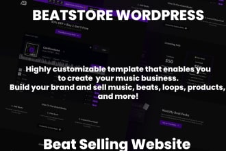 develop your website for selling beats in wordpress