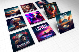 design a modern album cover using ai and photoshop