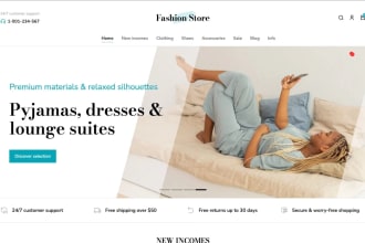 do fashion store website design