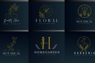 do minimal botanical boho hand drawn logo and signature