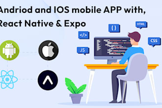 develop andriod, IOS mobile app with react native expo, figma to react native