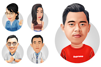draw cartoon caricature headshot avatar from your photos