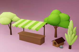 create low poly game assets