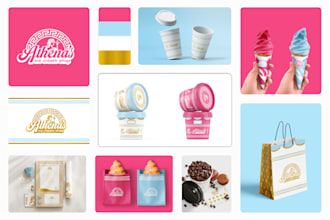 design a modern logo and branding package for your ice cream brand