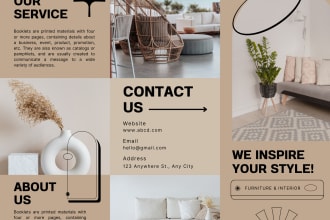 design bifold trifold brochure, catalog brochure, real estate, leaflet, pamphlet