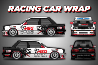 create a professional racing car wrap design