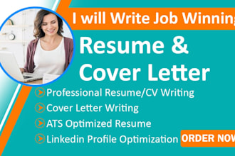 write professional ats resume, CV and cover letter writing