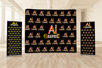 design backdrop, step and repeat, billboard or roll up banner