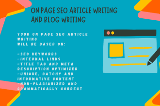 do on page seo article writing for your blog or website