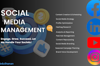 design and manage posts for insta, fb, x, and linkedin