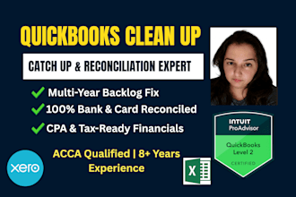 fix your messy books and do quickbooks clean up, set up and reconciliation