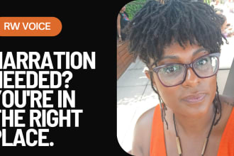 provide a millennial woman narration voice over black woman