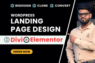 design, redesign you an eye catching landing page by elementor pro or divi theme