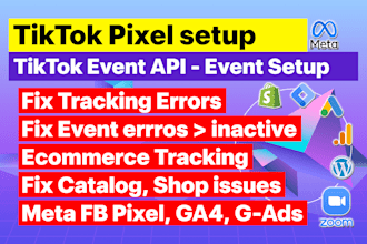 setup tiktok pixel event api, fix pixel diagnostics in 2 hrs