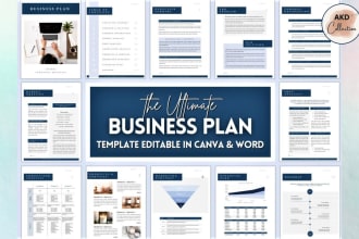 provide a small business plan template workbook canva