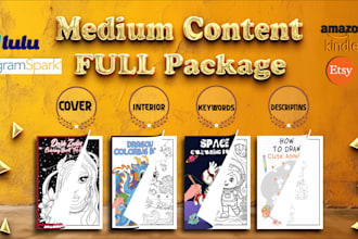 design medium content puzzle book adult coloring book for KDP
