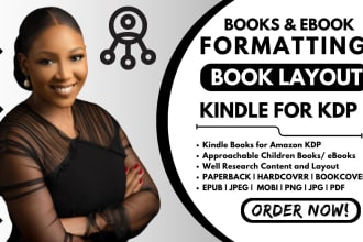 do paperback book, ebook kindle formatting, book layout design for amazon KDP