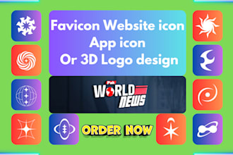 do favicon website icon app icon or 3d logo design in 12 hour