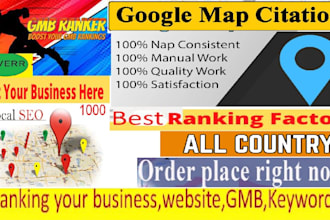 do 80k google maps citations for local SEO USA UK canada aus spain uae india