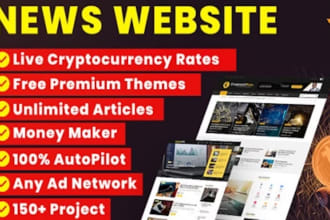 design automated crypto bitcoin news website