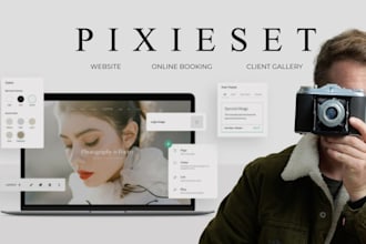 design photography portfolio website on pixieset zenfolio with online booking