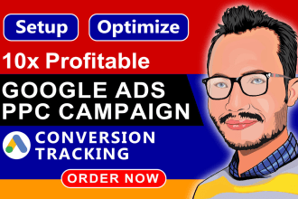 setup and manage google ads adwords PPC search campaign with conversion tracking