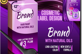create a cosmetic label design and premium packaging design