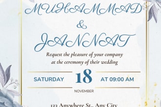 do an amazing birthday, wedding, and invitation card design