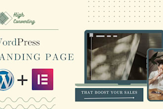 build wordpress landing page design and elementor landing page